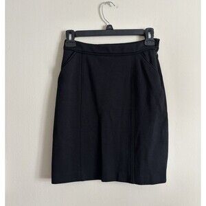Boden Size 2 Black‎ Pencil Skirt Lined Pockets Preppy Professional Business